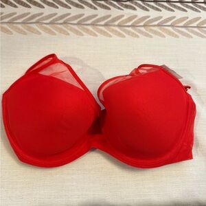 Bundle: Smart & Sexy Red Bra - Lined with Mesh Cover and Victoria’s Secret Panty